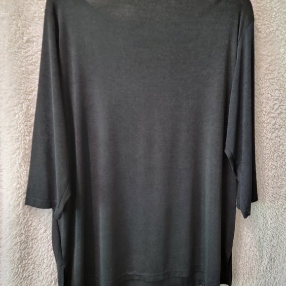 Black Semi-Translucent Boat Neck Shirt - 2x - Picture 2 of 3
